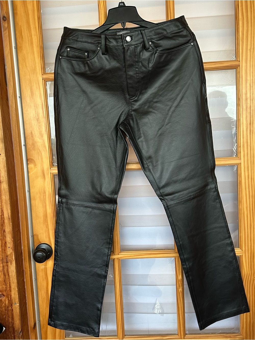 Black woMen's Leather Jeans